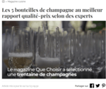 De Barfontarc dans le top 5 des champagnes dans le magazine Que Choisir